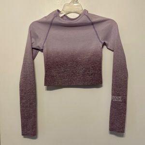 PINK Seamless Crop Top Size XS Purple Ombre
